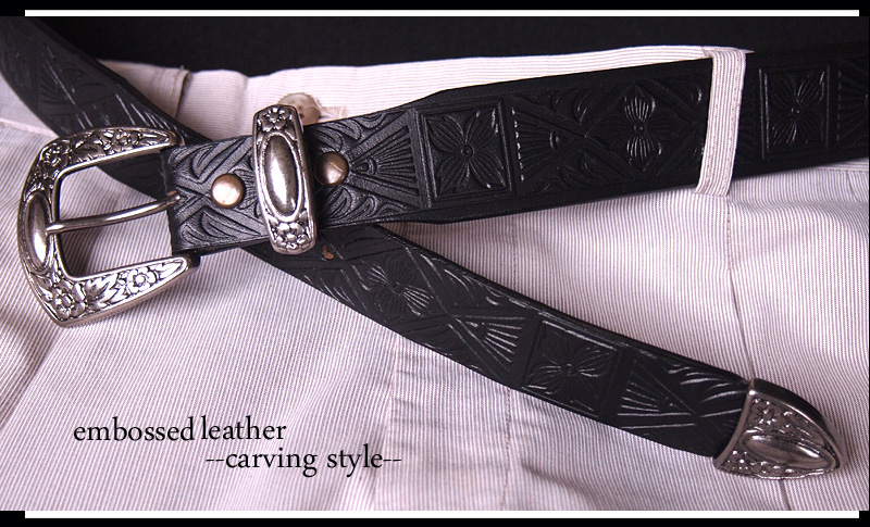 革ベルト・ファッションベルト カービング風 型押しプンターレ付きベルト 帯付け替え式 革ベルト・ファッションベルト カービング風 型押しプンターレ付きベルト 帯付け替え式