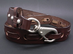 革ベルト・ファッションベルト 1枚革の編みこみ&大おきなナスカンのユニセックスモデル シルバーナスカン&無地ベース・ブラウン 革ベルト・ファッションベルト 1枚革の編みこみ&大おきなナスカンのユニセックスモデル シルバーナスカン&無地ベース・ブラウン