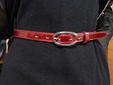 細ベルト　エナメル　赤